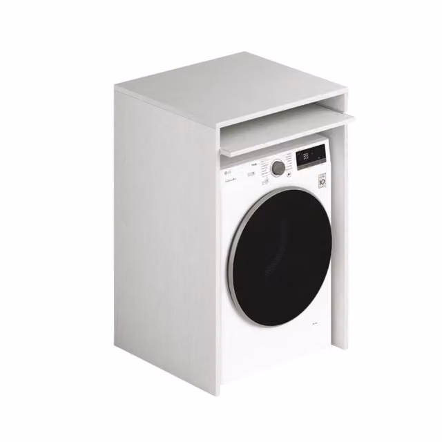 Coprilavatrice in legno ripiano estraibile 71x65x105 colore bianco frassinato