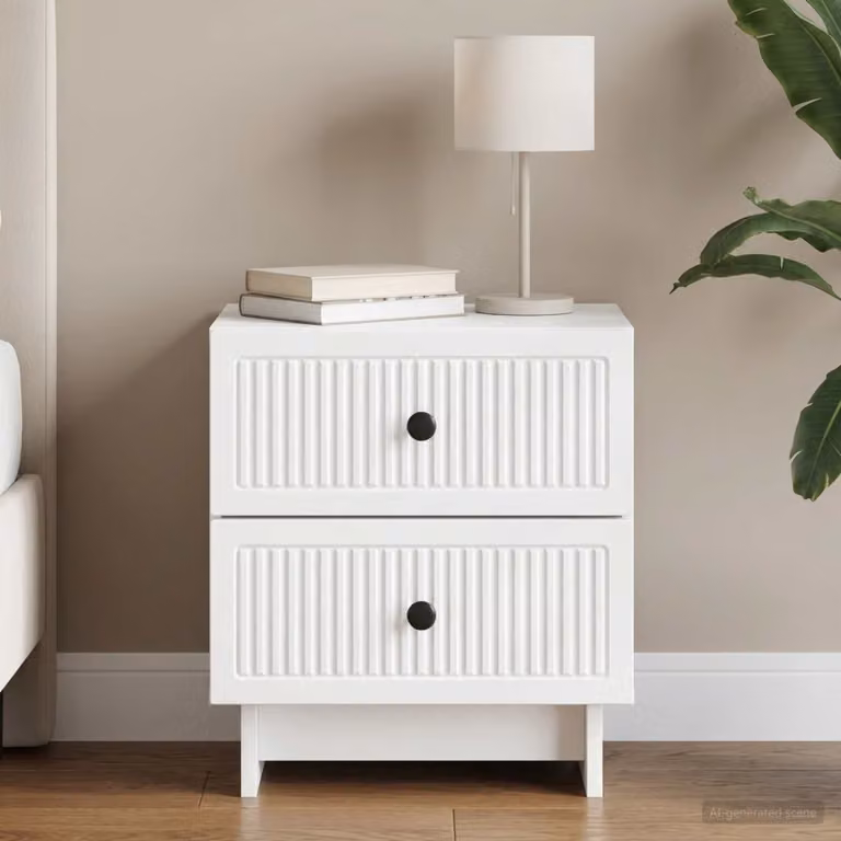 vidaXL Armadio da Notte con Cassetto Bianco L: 43 cm, P: 34,5 cm, H: 47,5 cm