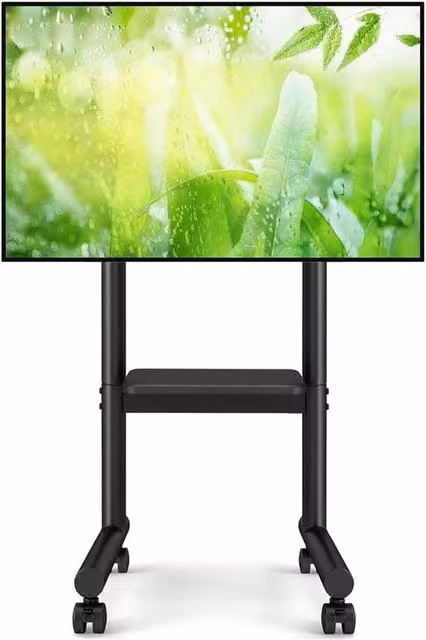 Supporto per schermo mobile regolabile in altezza con ruote per schermi da 32 a 70 pollici, fino a 50 kg con piastra