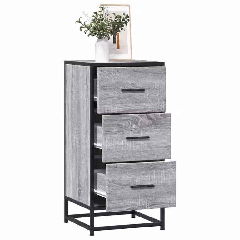 Credenza vidaXL in stile industriale Grigio con finitura opaca in MDF e metallo L/P/H: 35,5 x 35 x 76 cm
