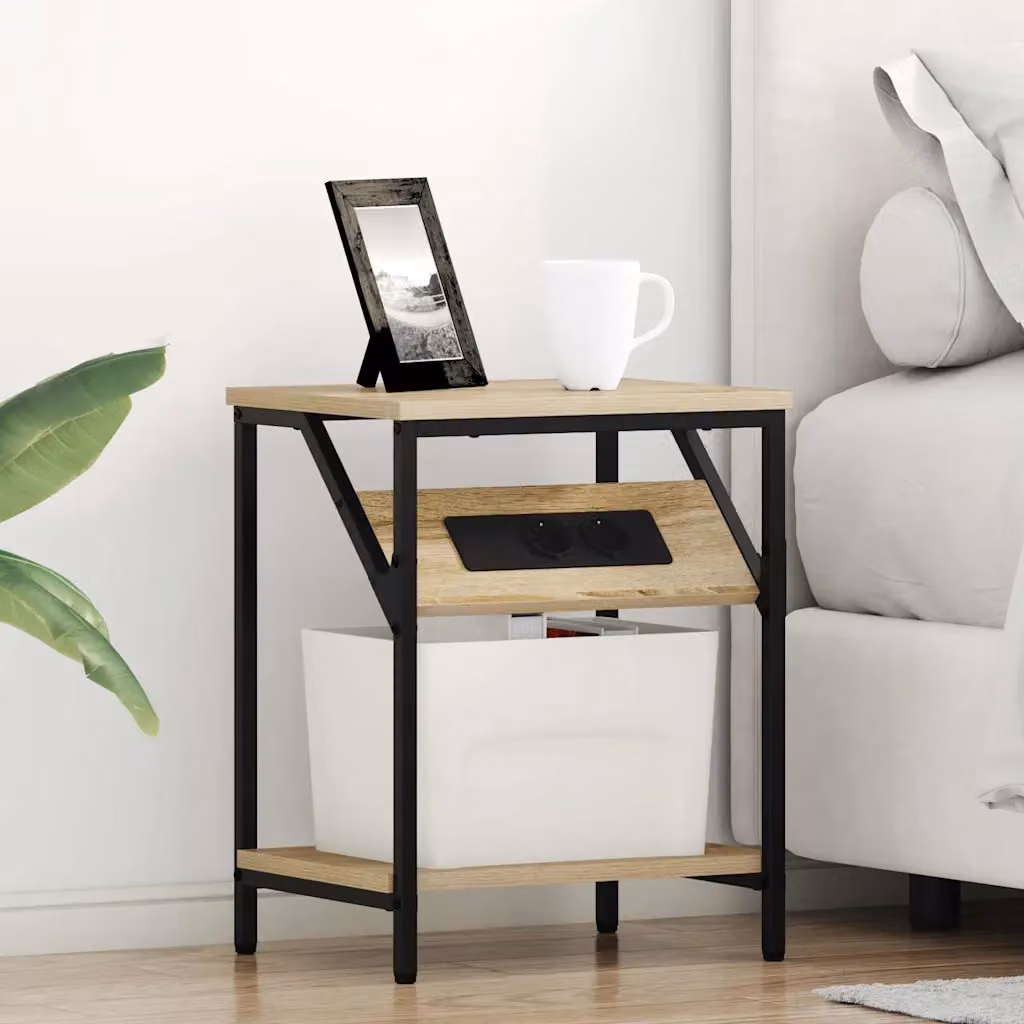 Armadio da notte vidaXL in stile rustico marrone L: 38 cm, P: 30 cm, H: 48 cm