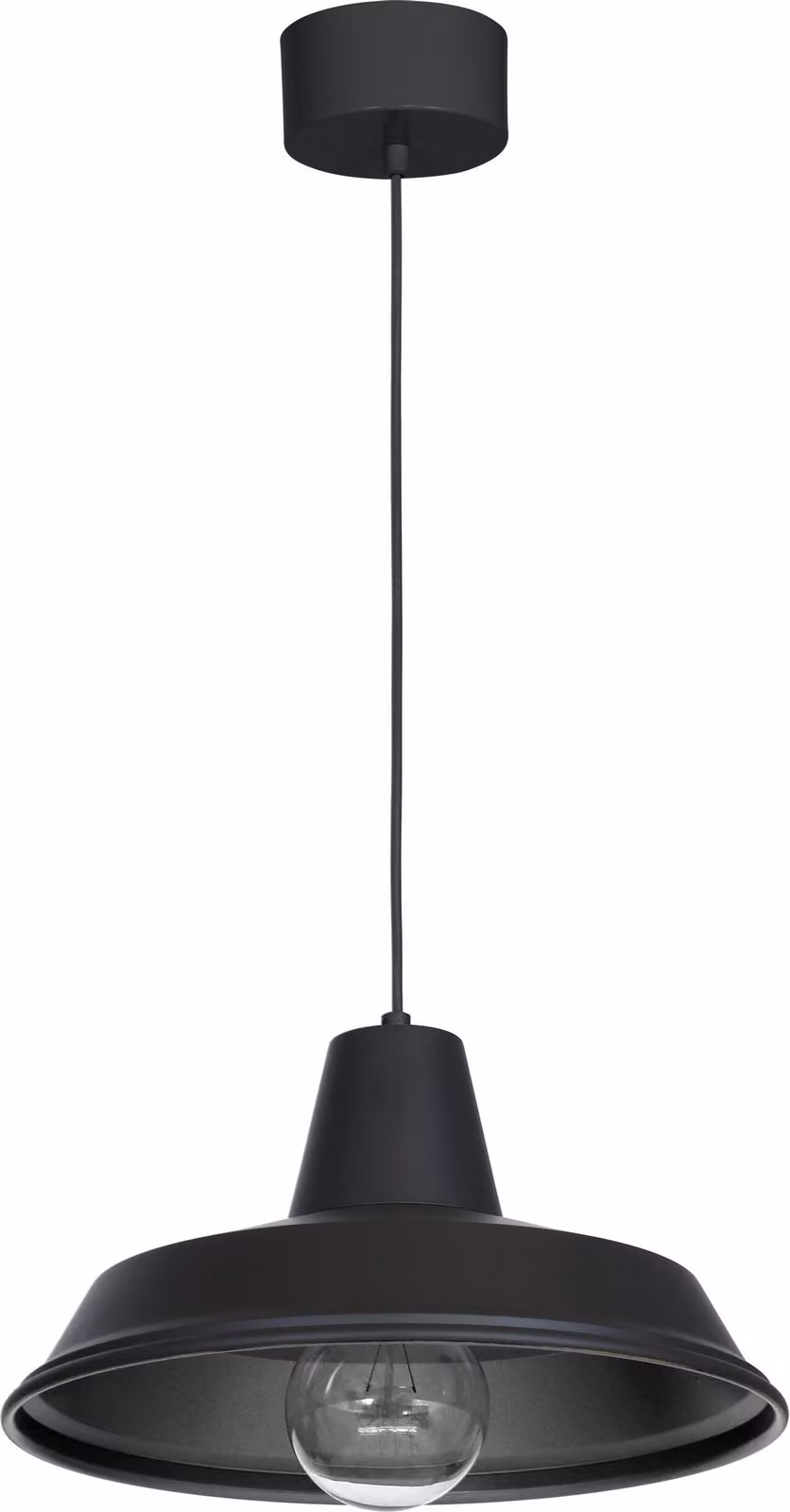 Luce a sospensione tavolo da pranzo cucina metallo nero Ø 36 cm vintage metà secolo E27 lampada a sospensione