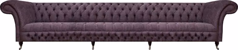 Luxus Polstermöbel Chesterfield Viersitzer Sofa Couch Stoff Wohnzimmer