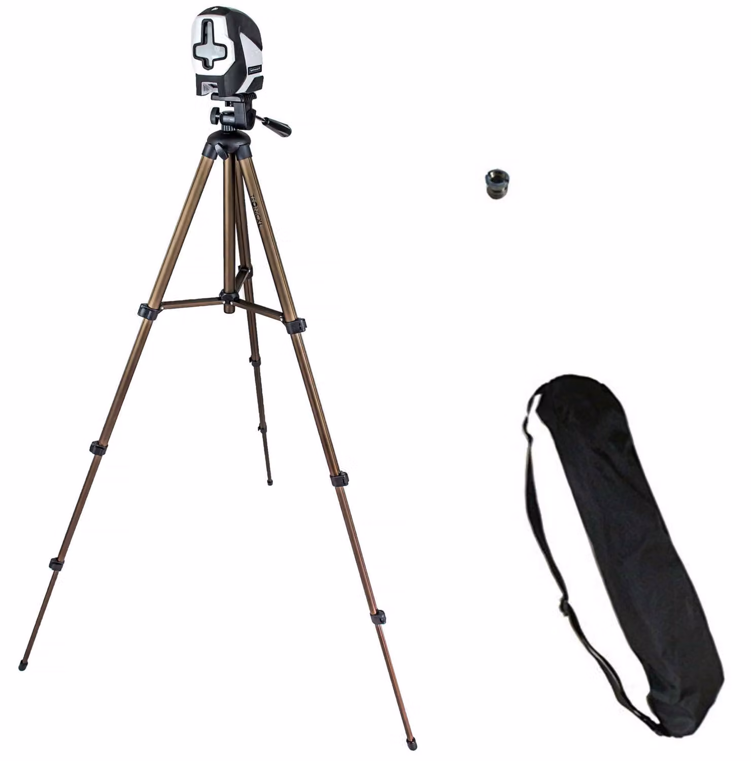 Treppiede fotografico, altezza 1,30 m, in alluminio, con filettatura da 1/4 di pollice e 3/8 di pollice, inclusa custodia