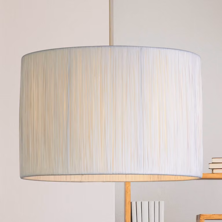 Searchlight Lampada a sospensione Morianna, dimmerabile, Bianco / Opale, Soggiorno / Sala da pranzo, Legno, Scandinavo, Lampada a sospensione