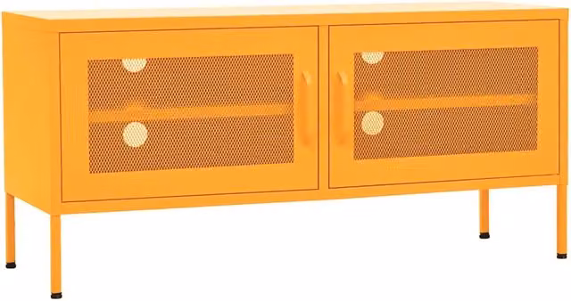 Mobile TV moderno Design In in acciaio giallo L: 105 cm, P: 35 cm, H: 50 cm – 1