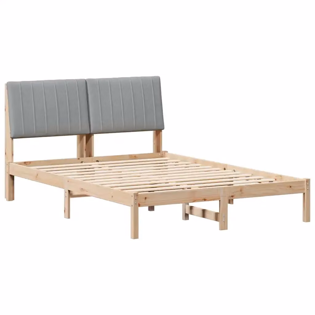 Struttura letto moderna vidaXL in pino massello marrone L: 140,5 cm, P: 200 cm, H: 93,5 cm – 2