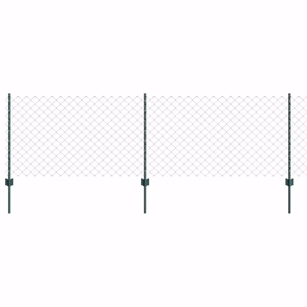 Recinzione a maglie con palo vidaXL in acciaio zincato verde per installazione interrata L: 25 m, H: 0,8 m – 2