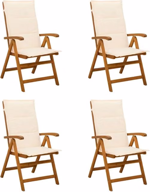 Sedie da giardino reclinabili 4 pz Naturale 3434464