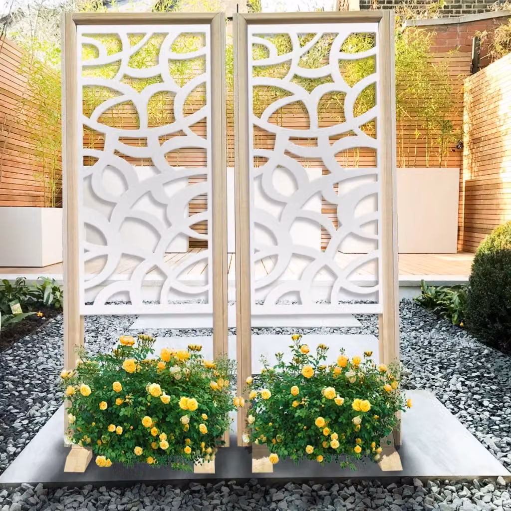 Paravento modulabile ROOTS Signorbit in legno e PVC bianco, L 70 cm x H 190 cm – 2