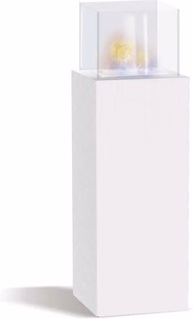 Marcantonio - Camino a bioetanolo da terra freestanding, biocamino da pavimento, dimensioni 40x40xH112 cm bianco