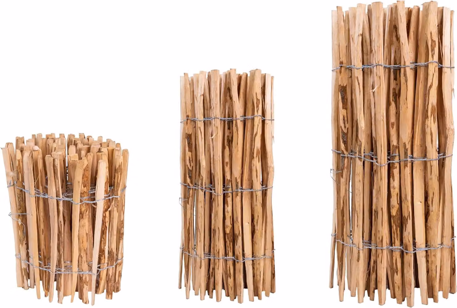 Recinzione Giardino in Legno di Nocciolo 70x500 cm Bordura Naturale Rollborder Staccionata da Esterno Distanza tra le Stecche 4-5 cm