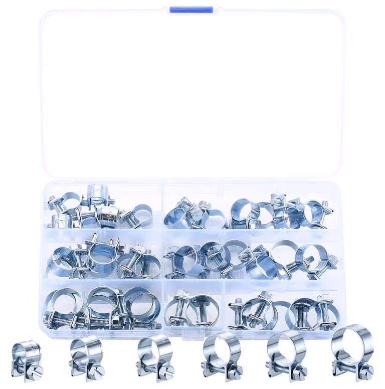 Set di fascette per tubi, 36 pezzi, zincate, da 8 a 18 mm, regolabili