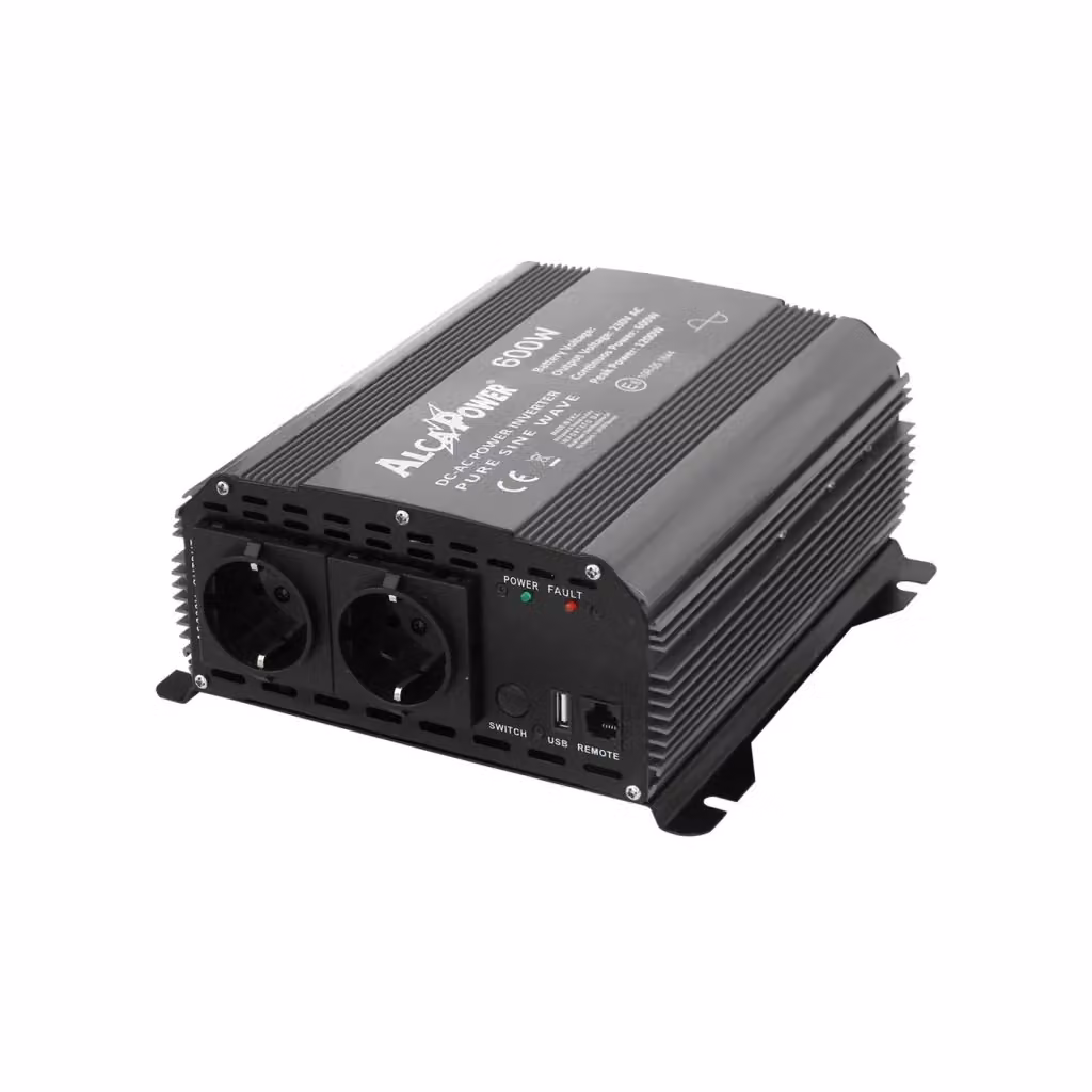 Inverter Alca Power IRP600-12 Sinusoidale Pura 600W, Input 12V DC Output 220V AC, Nero – 2