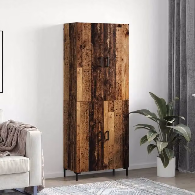 Credenza moderna vidaXL in legno ingegnerizzato marrone L: 69,5 cm, P: 34 cm, H: 180 cm