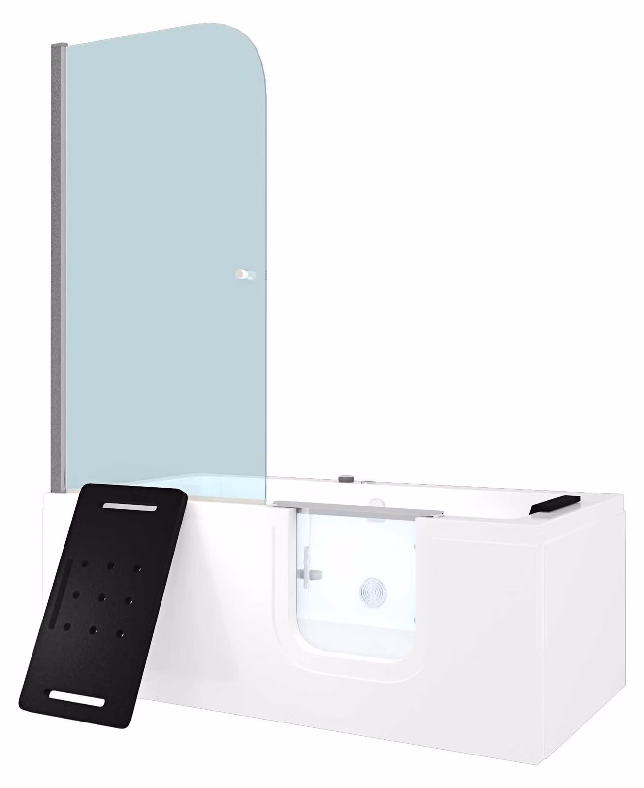 Cabina doccia combinata per anziani con idromassaggio e vasca per anziani con porta S15D-WP-R 85x160x215 cm SENZA sigillatura dei pannelli in resina bicomponente