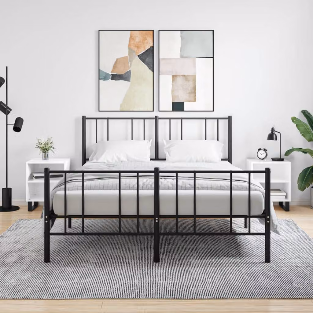 Set di 2 comodini vidaXL bianchi lucidi moderni da appendere al muro in legno e MDF L/P/H: 40 x 30 x 50 cm