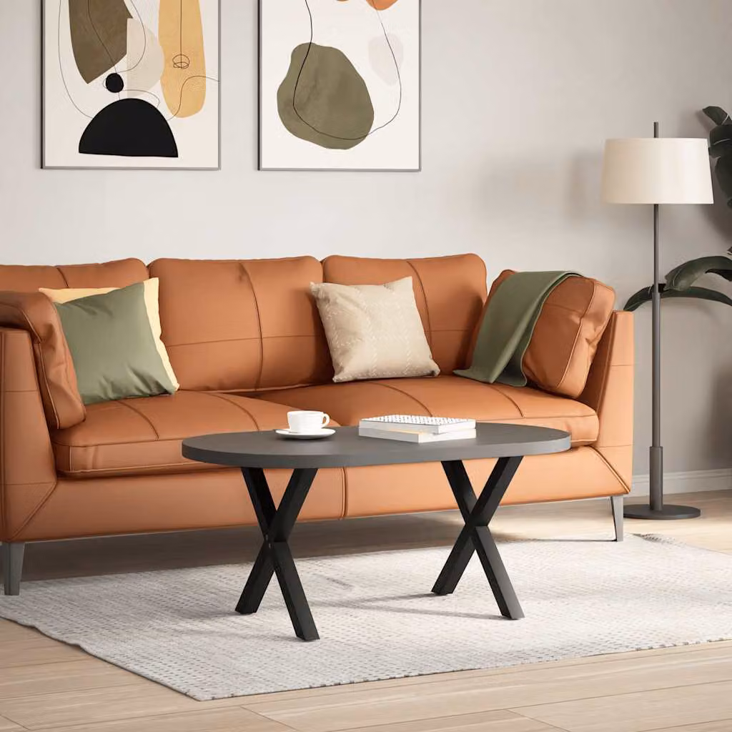 vidaXL Gambe per Tavolino da Caffè a Forma di X 2 pz Nere 50x(42-43)cm