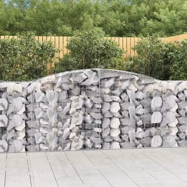 Cesti Gabbioni ad Arco 5 pz 400x50x100/120 cm Ferro Zincato 3146999