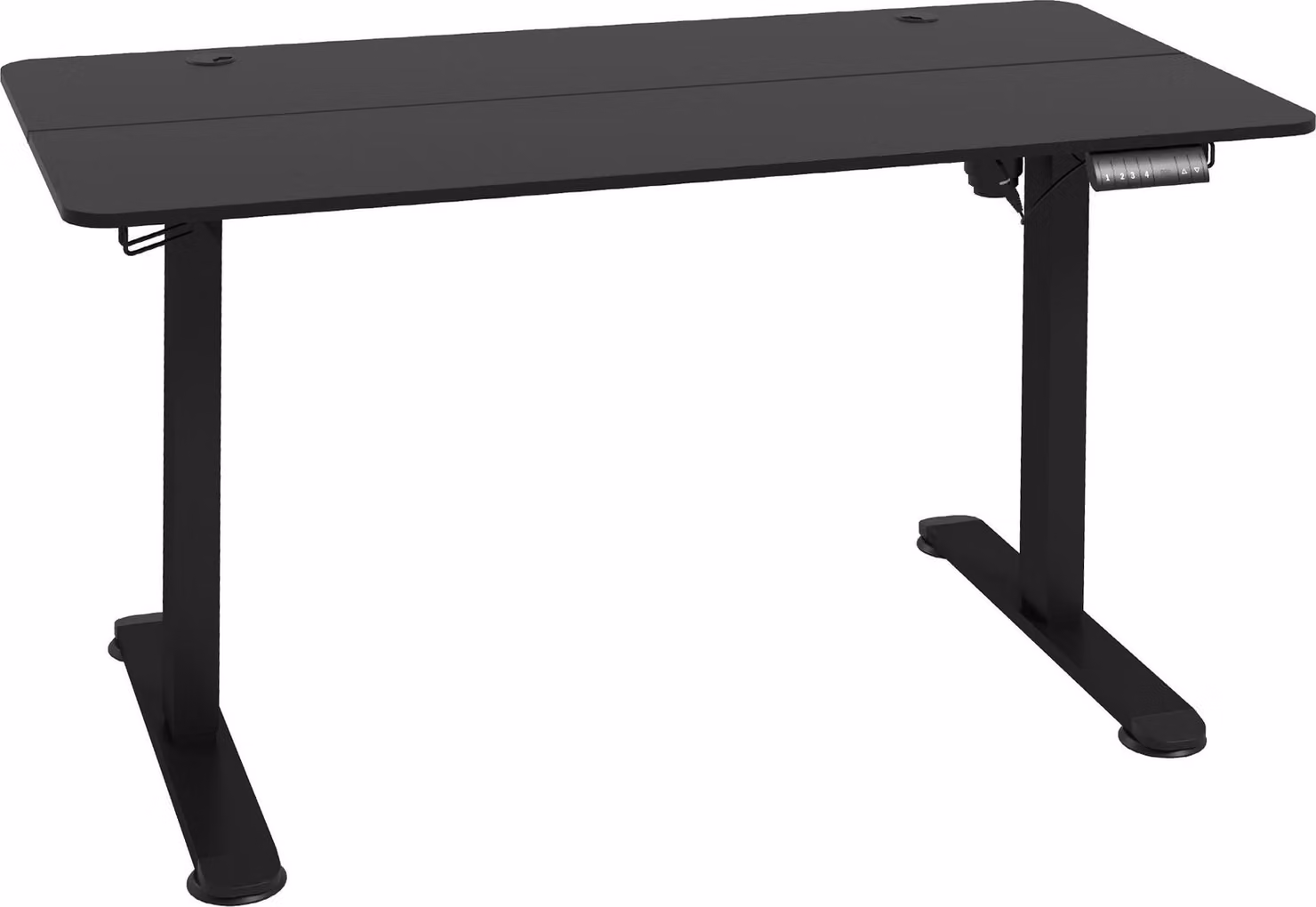 Scrivania regolabile in altezza (seduta e lavoro in piedi), elettrica, con sistema anti-collisione e protezione da surriscaldamento, dimensioni 140x70x72-116 cm (nera)