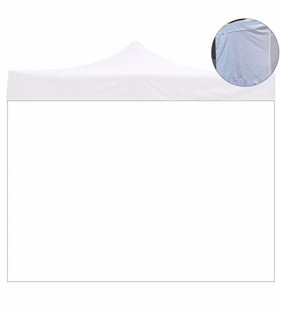 Telo laterale 6x2mt bianco impermeabile per gazebo richiudibile 3x6mt