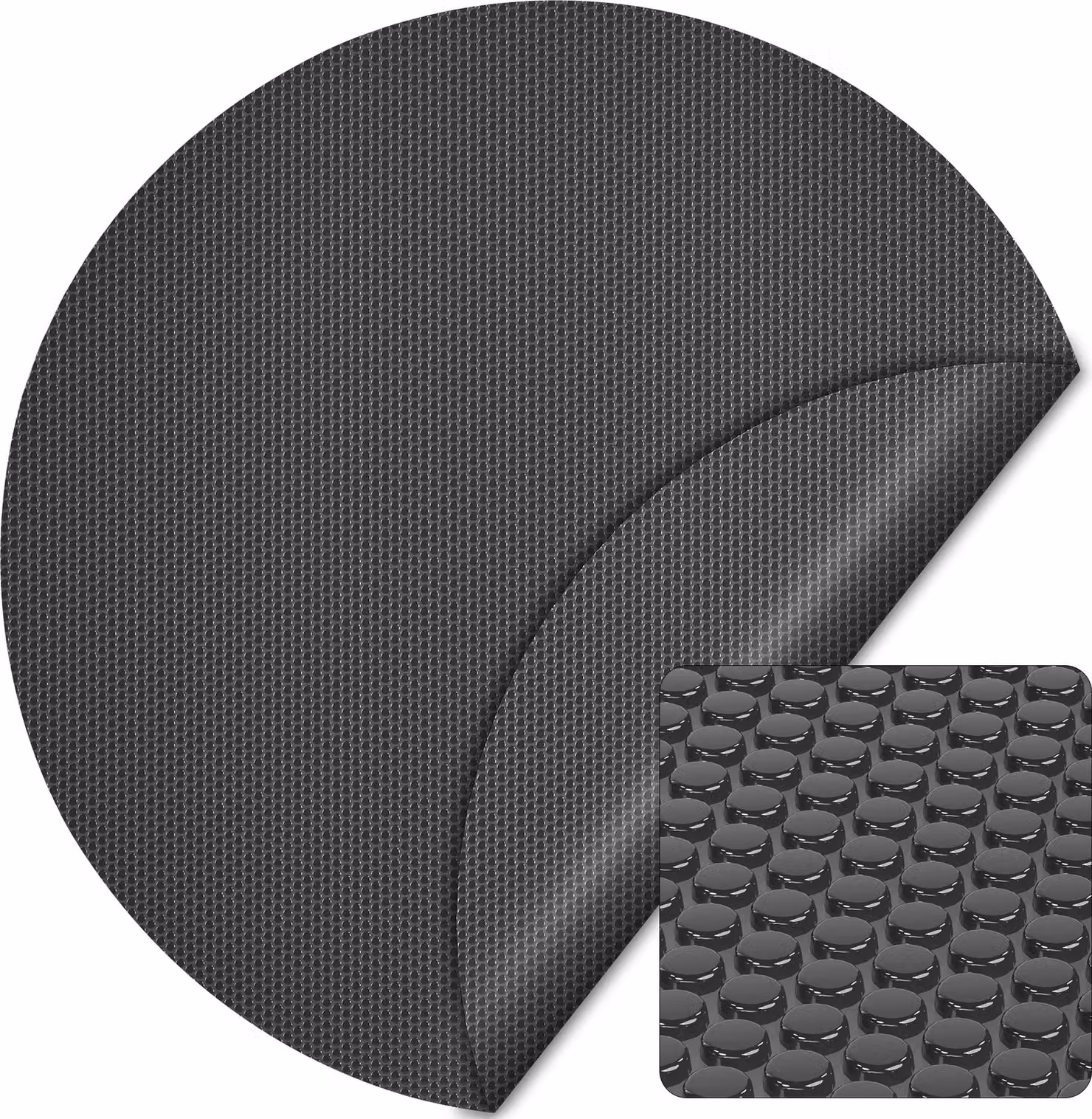 Wiltec liner solare per piscina Ø 5 m, nero, riscaldamento della piscina in pellicola PE di 400 µ di spessore, copertura per piscina telone solare rotondo