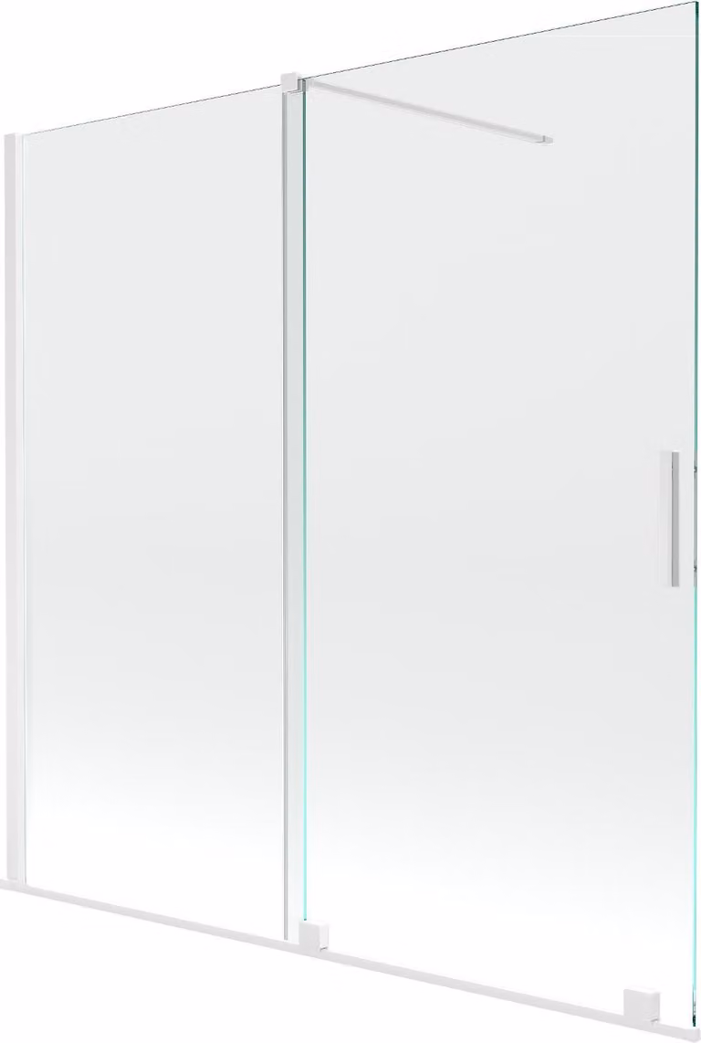 Mexen Velar paratia per vasca da bagno 2-ali scorrevole 160 x 150 cm, trasparente, bianco - 896-160-000-01-20