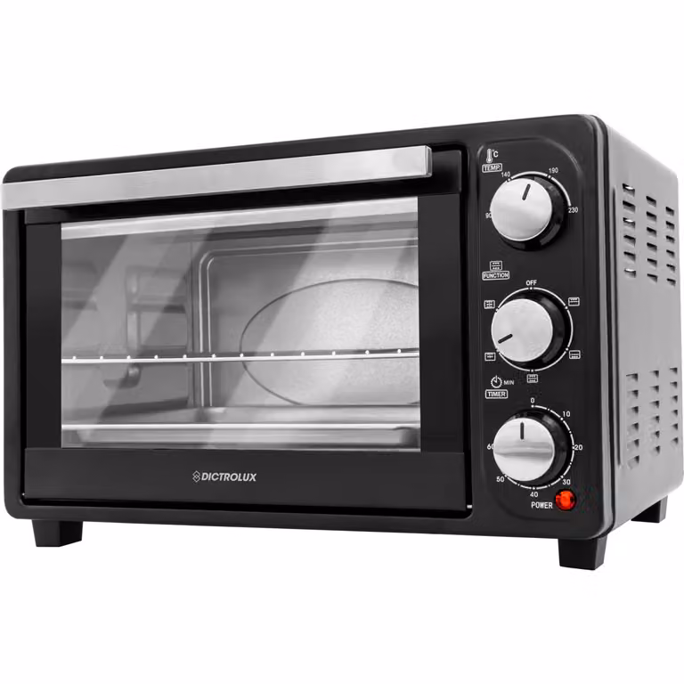Forno ventilato Dictrolux Black Evolution da 23 litri con timer e funzione aria calda da 1380 Watt