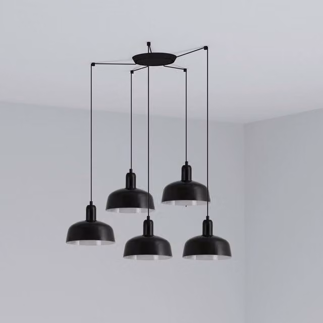 TATAWIN S 5L, Lampada a Sospensione per Interni, Faro Barcelona Colore: Nero
