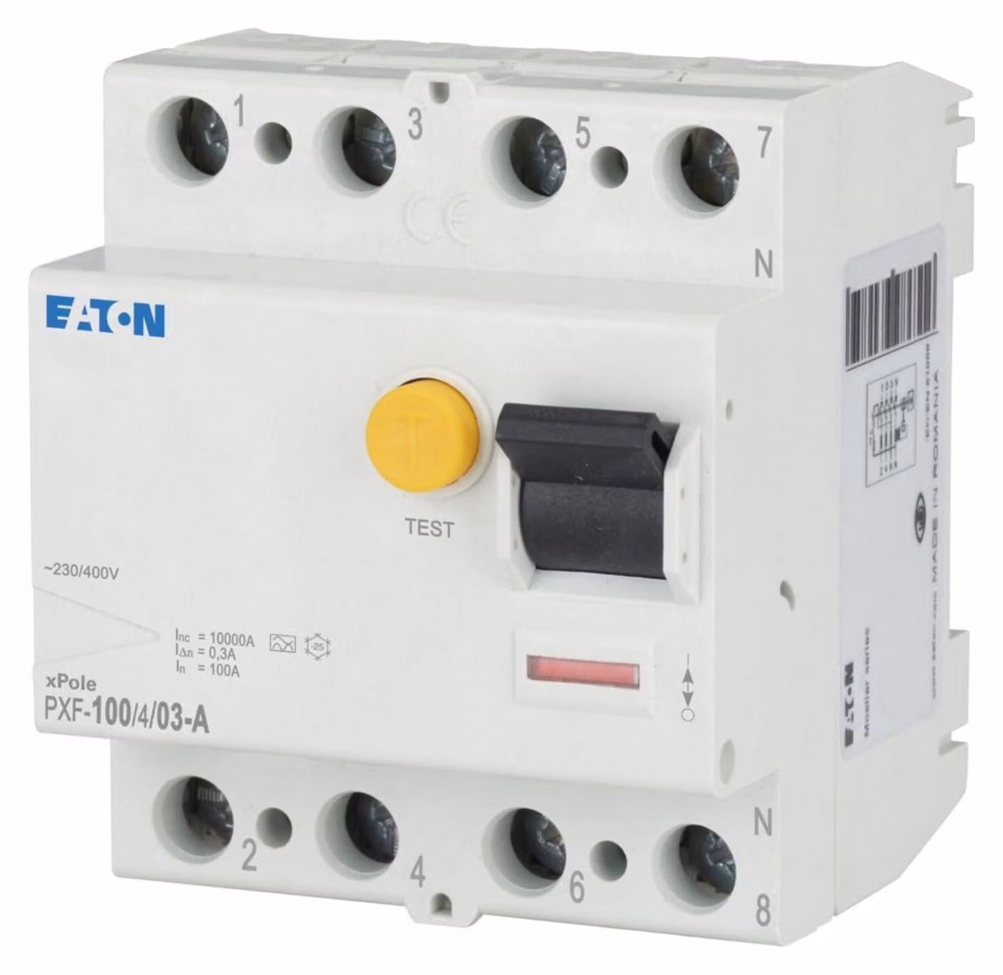 Interruttore automatico differenziale 100A 4 poli, 300mA - Interruttore automatico differenziale 4 poli 100 / 0,3A PXF-100/4/03-A