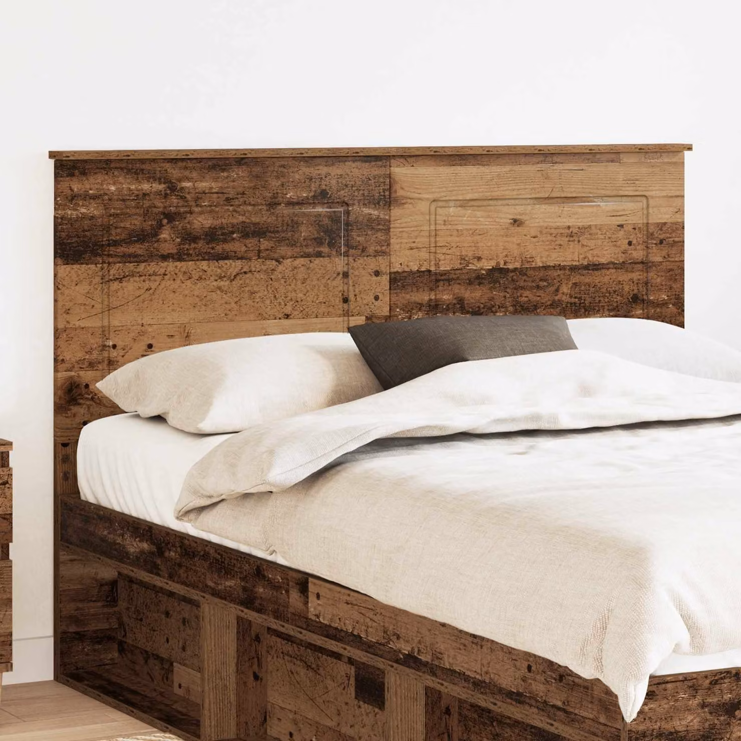 Testiera per letto vidaXL in legno ingegnerizzato effetto legno vecchio marrone, Larghezza: 100 cm, Altezza: 143 cm