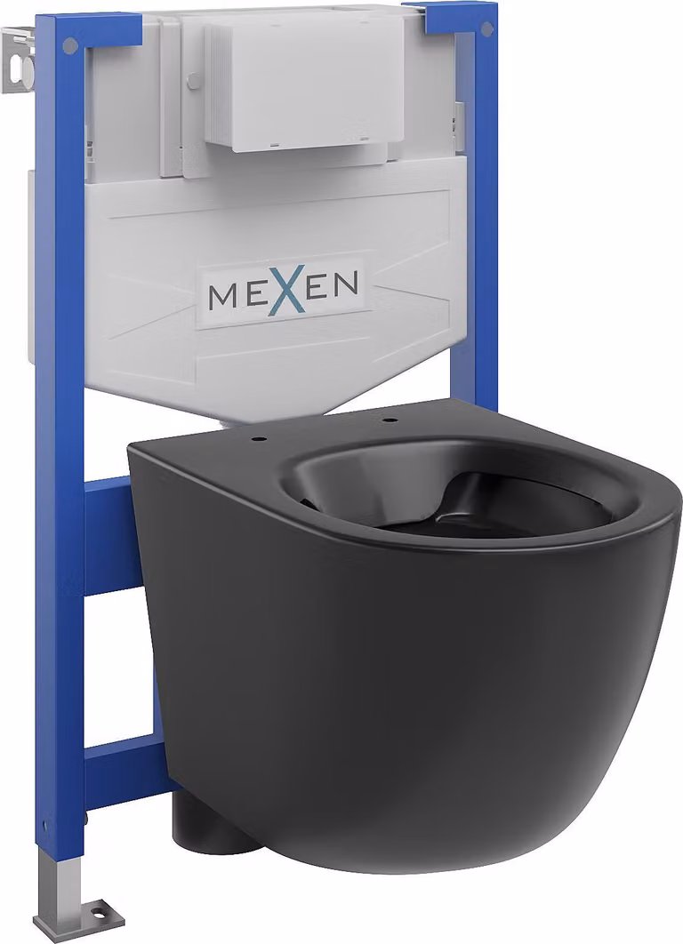 Mexen set a incasso WC telaio Fenix XS-F con vaso WC Lena, nero opaco - 6803322XX85