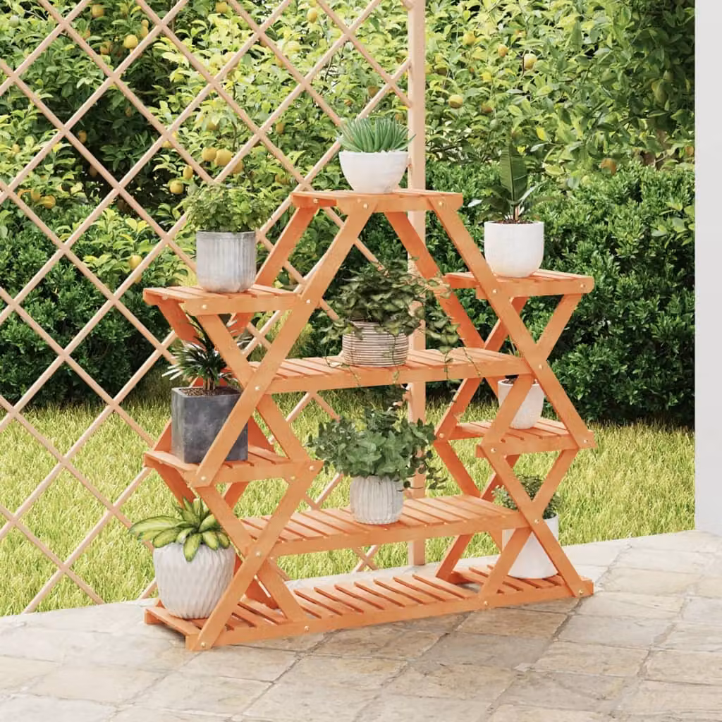 vidaXL Portafiori in Legno di Abete Marrone L/P/H: 110 x 25 x 105 cm