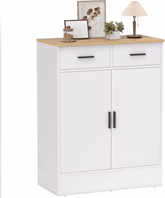 Cassettiera con ante e cassetti Minimal Bianco L: 68,6 cm, P: 35 cm, H: 90,3 cm
