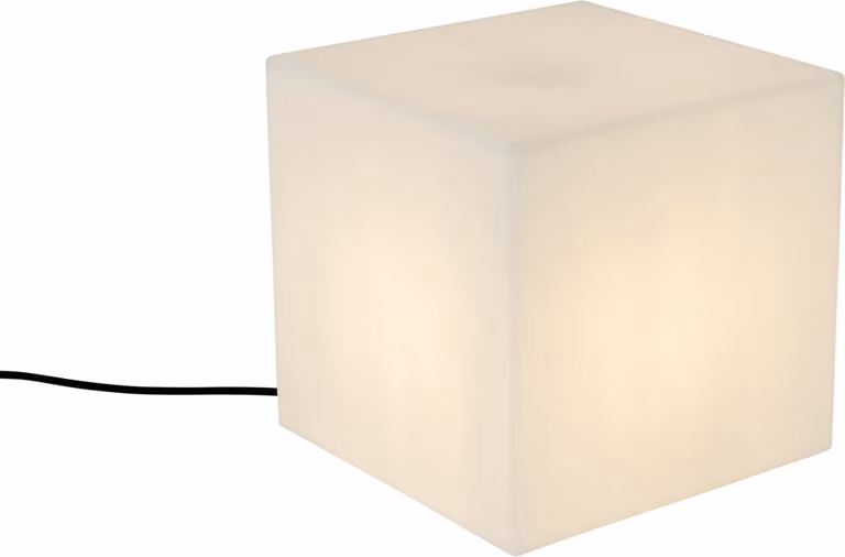 Lampada da esterno moderna, bianca, 30 cm, quadrata, IP44, Nura
