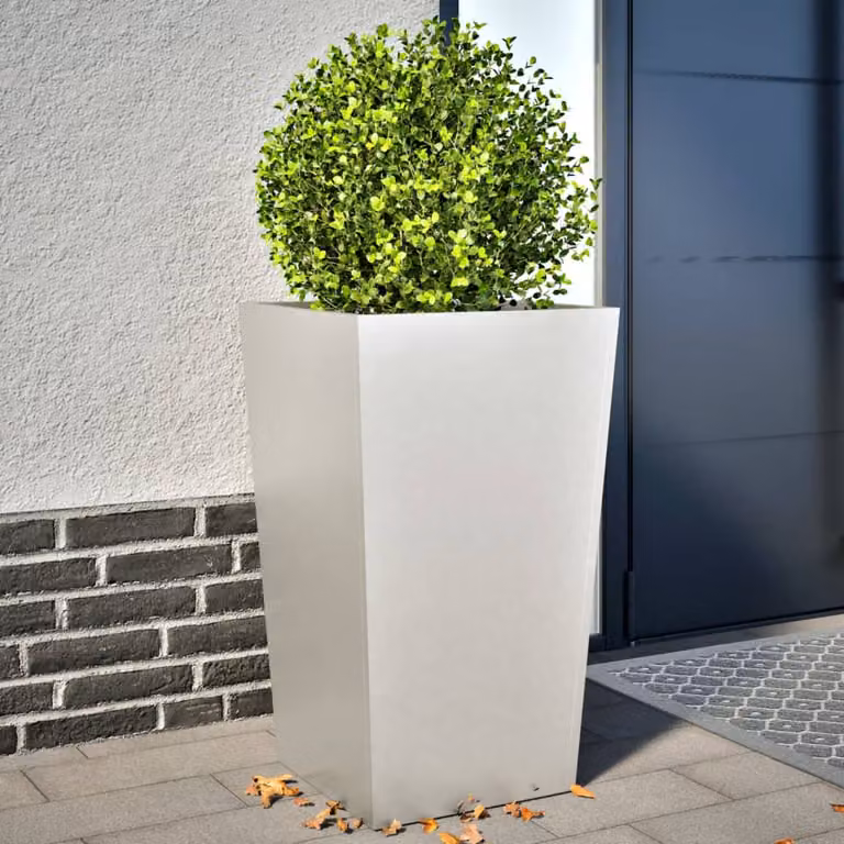 Set di 2 fioriere da giardino vidaXL in acciaio inox color argento L/P/H: 45 x 45 x 75 cm