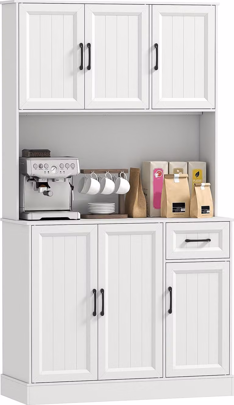 HOMCOM: mobile da cucina, credenza con piano di lavoro e ripiani regolabili
