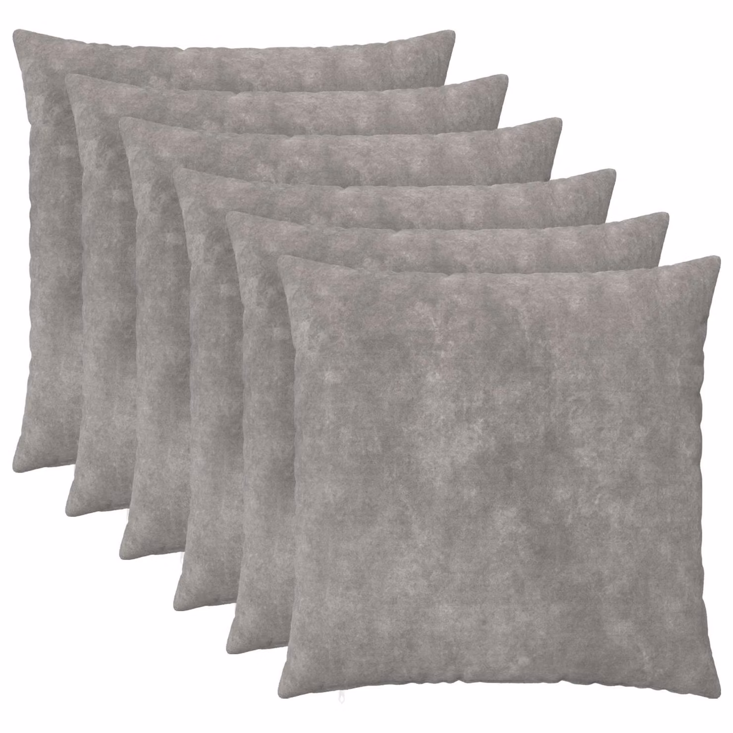 Set di 6 federe vidaXL HEERLEN in microfibra di poliestere, Grigio, 55 x 55 cm