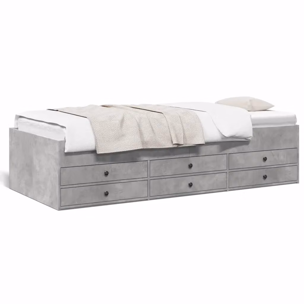 Divano Letto vidaXL con Cassetti Grigio senza Materasso L: 193 cm, P: 78 cm, H: 45,5 cm – 2