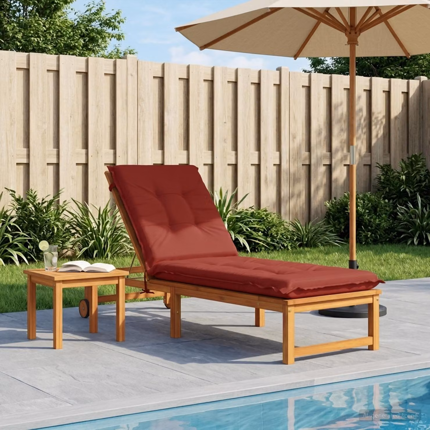 vidaXL Cuscino per Lettino GEMERT Rosso, L 190 x P 60 x H 9 cm, 100% Poliestere