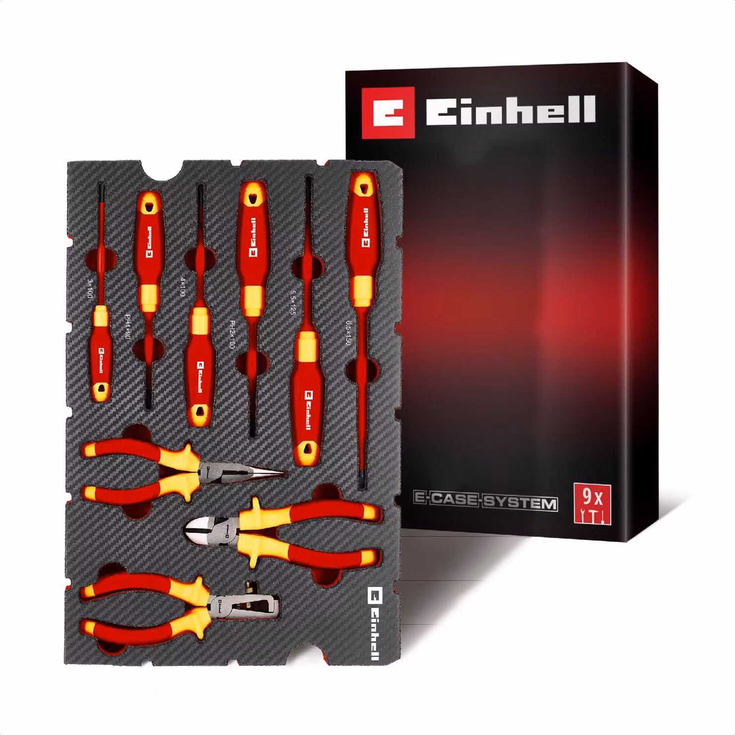 Set di inserti E-Case EINHELL per utensili da elettricista VDE, 370524, 9 pezzi