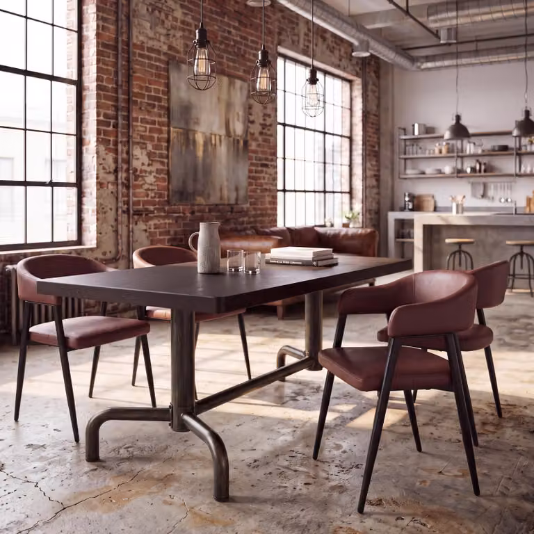 Tavolo da pranzo MCW-P31, tavolo da pranzo in legno industriale 140x80cm ~ scuro, struttura in bronzo