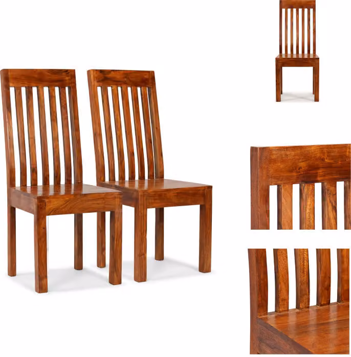 vidaXL Sedie da pranzo 2 pz. Legno massiccio con finitura color miele - Sedie da pranzo