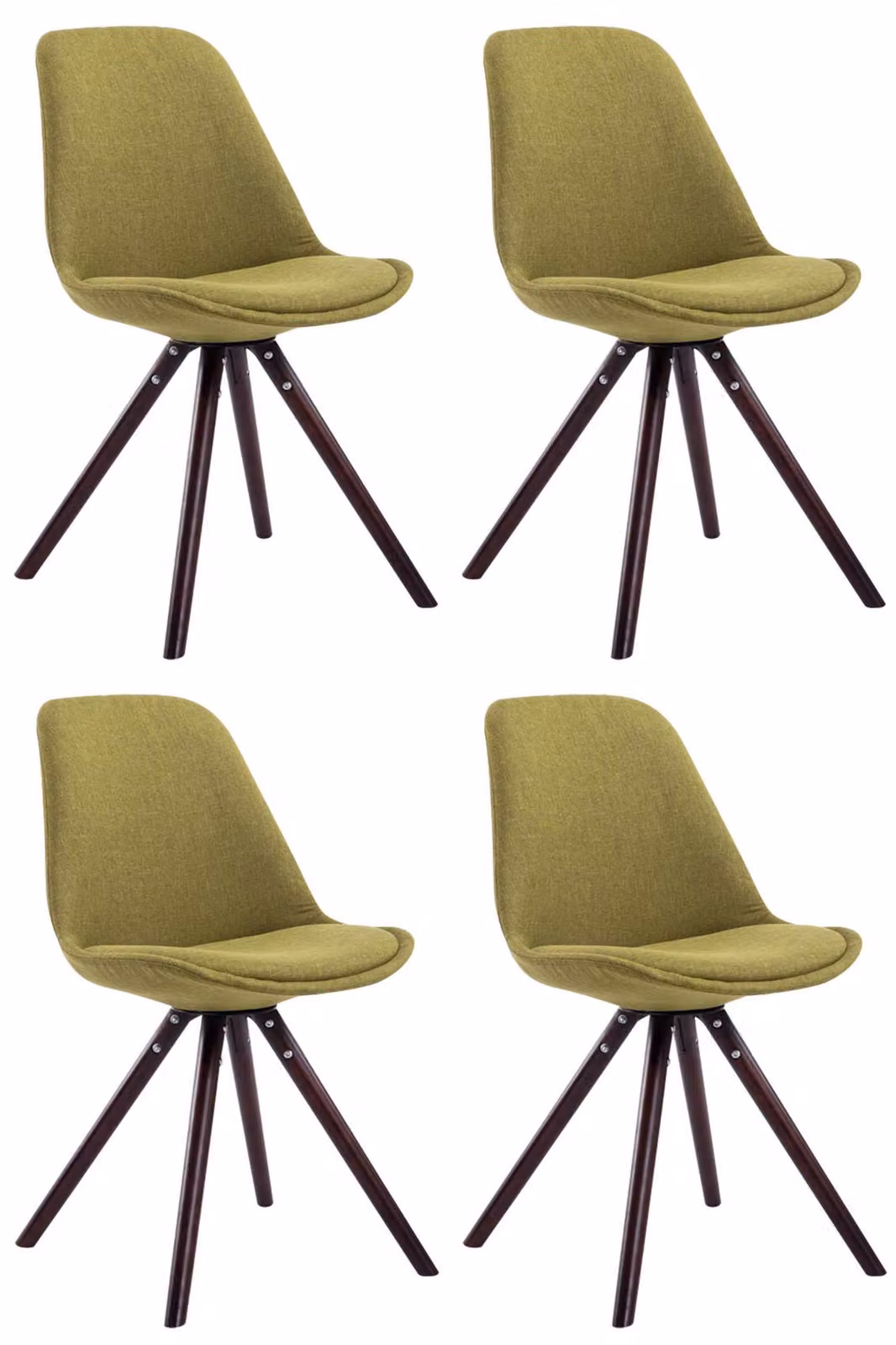 set di 4 sedie visitatore rotonde in tessuto Toulouse
