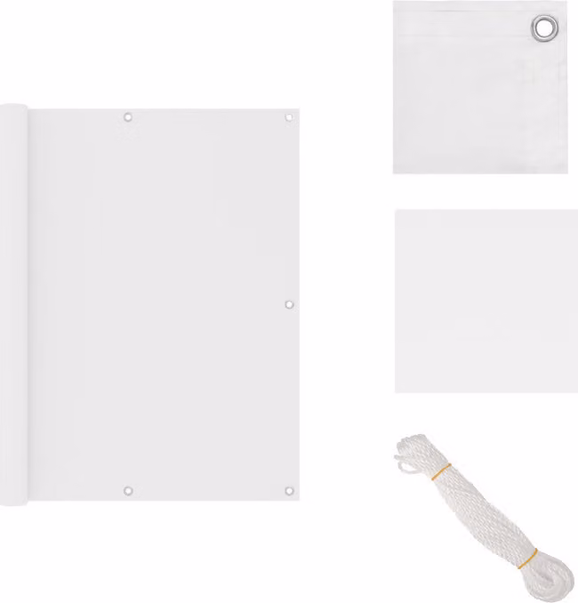 vidaXL Schermo privacy per balconi bianco 120x600 cm Tessuto Oxford - Ombrelloni e tende da sole