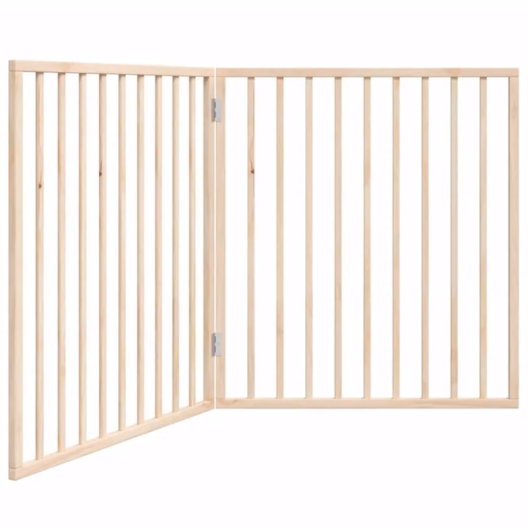 Cancelletto per cani pieghevole 2 pannelli 160 cm in legno di pioppo