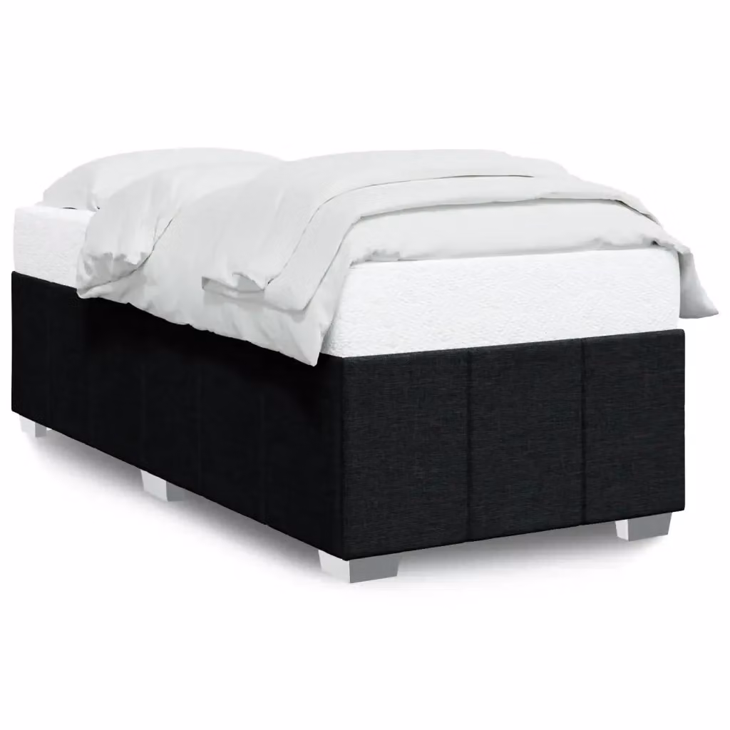 Giroletto vidaXL in tessuto nero con doghe in legno L/P/H: 200 x 90 x 46 cm – 2