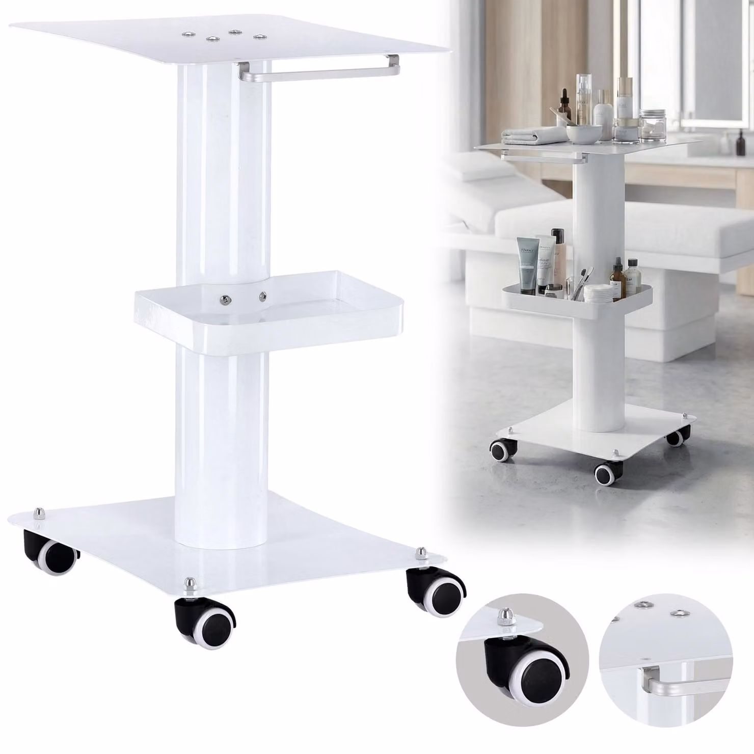 Carrello tavolo per parrucchieri per salone per il dispositivo cosmetico 1005 armadietto universale carrello tavolino su rotelle copia