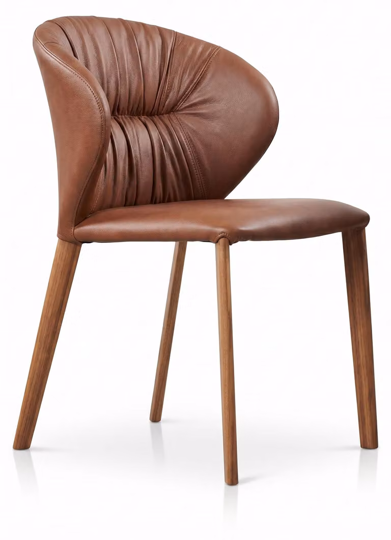 Sedia da pranzo, imbottita in tessuto, comoda, color marrone, in stile moderno, con struttura in metallo, design alla moda