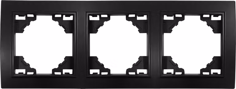 Telaio in plastica triplo, orizzontale, modello QUADRA, colore nero